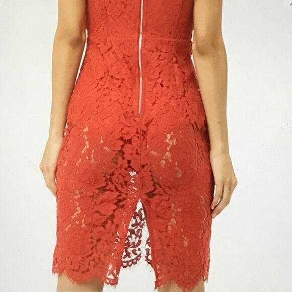 NWT LATISTE Forever 21 Red Lace Bow Cami Dress L - Picture 5 of 5